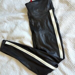 SPANX Black and White Women’s S Leggings Faux Leather Full Length